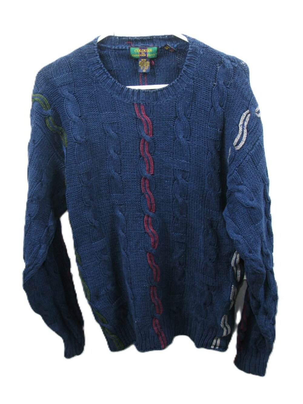Colours by Alexander Julian Men's Vintage Navy Linen Blend Sweater Size Medium